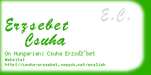 erzsebet csuha business card